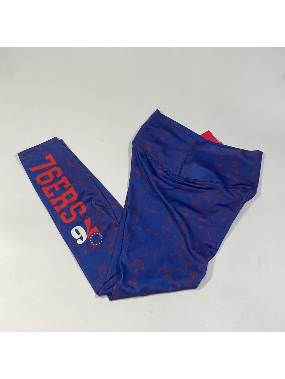 FOCO Philadelphia 76ers NBA Leggings Women's Small Blue Red Marble NWT